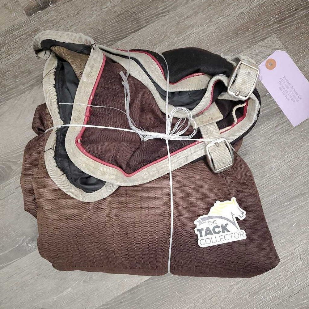 Med Winter Blanket, 0 legs/tail *gc, 0 wpf, faded, missing hardware & strap, snags, dirt, rubs, hair, frays