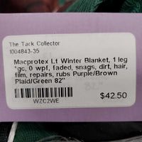 Lt Winter Blanket, 1 leg *gc, 0 wpf, faded, snags, dirt, hair, film, repairs, rubs
