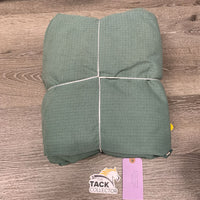 Rain Sheet, tail *gc, mnr wpf, faded, dirt, repairs, lining tears, threads, rubs, snags, stains