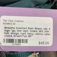 Rain Sheet, tail, 0 legs *gc, mnr wpf, faded, dirt, mnr hair, snags, rust, hairy velcro, rubs, stains
