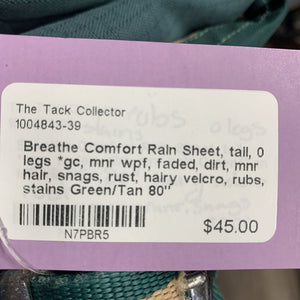 Rain Sheet, tail, 0 legs *gc, mnr wpf, faded, dirt, mnr hair, snags, rust, hairy velcro, rubs, stains