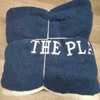 Fleece Quarter Sheet, "The Plan & Semiahmoo Farm", tail *gc, clean, older, hairy, pilly, mnr stains/dingy, puckers
