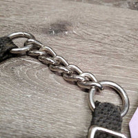 Short Chain Western Curb - Chin Strap, Light Nylon Strap, extra string *gc, dirty, snags/pulls
