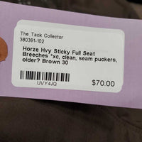 Hvy Sticky Full Seat Breeches *xc, clean, seam puckers, older?
