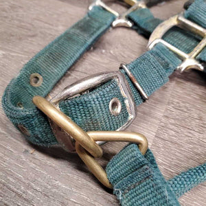 Nylon Padded Halter, snap *gc/fair, tape, dirt, rubs, rust, peeled nose, older