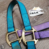 Stiff Nylon Halter *gc, faded, rubs, hair, clean, stains, edge rubs
