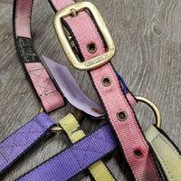 Stiff Nylon Halter *gc, faded, rubs, hair, clean, stains, edge rubs
