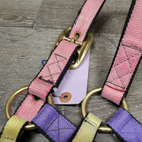 Stiff Nylon Halter *gc, faded, rubs, hair, clean, stains, edge rubs
