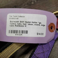 Stiff Nylon Halter *gc, faded, rubs, hair, clean, stains, edge rubs
