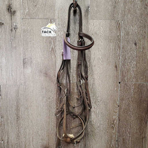Rsd Figure 8 Bridle *gc/fair, older, clean, dry, stiff keepers, stiff, faded, rubs, missing sheepskin, xholes, faded, mismatched