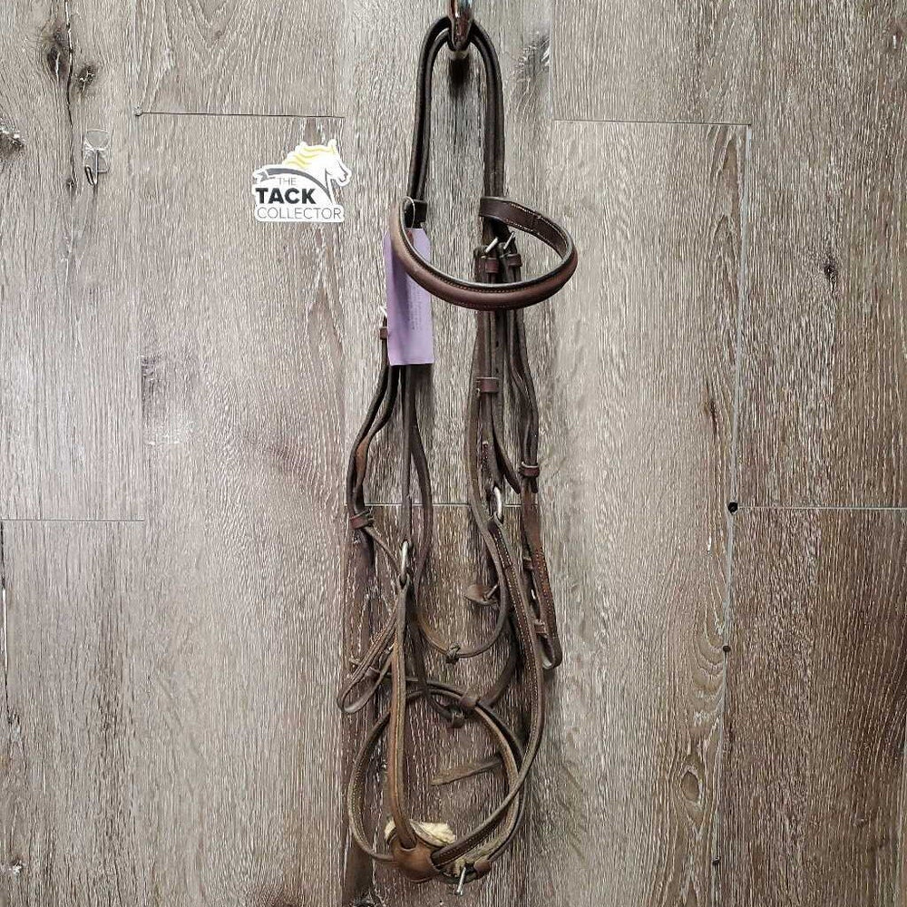 Rsd Figure 8 Bridle *gc/fair, older, clean, dry, stiff keepers, stiff, faded, rubs, missing sheepskin, xholes, faded, mismatched