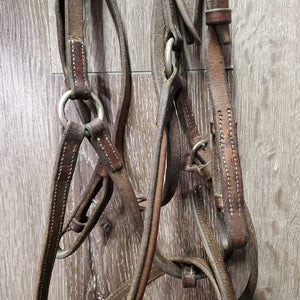 Rsd Figure 8 Bridle *gc/fair, older, clean, dry, stiff keepers, stiff, faded, rubs, missing sheepskin, xholes, faded, mismatched