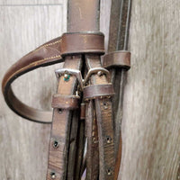 Rsd Figure 8 Bridle *gc/fair, older, clean, dry, stiff keepers, stiff, faded, rubs, missing sheepskin, xholes, faded, mismatched
