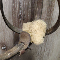 Rsd Figure 8 Bridle *gc/fair, older, clean, dry, stiff keepers, stiff, faded, rubs, missing sheepskin, xholes, faded, mismatched
