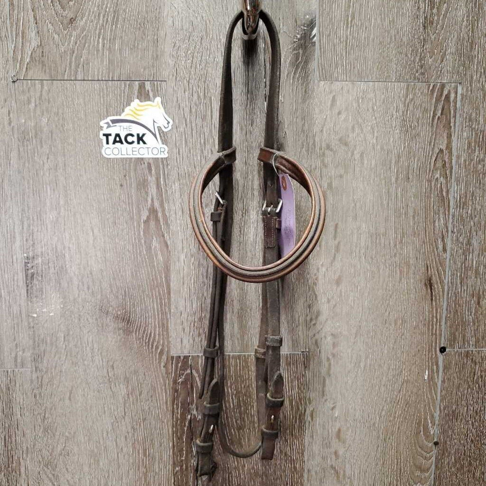 Rsd/Padded Bridle *NO Noseband, gc/fair, older, slices, xholes, dirty, loose hooks, stiff