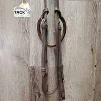 Rsd/Padded Bridle *NO Noseband, gc/fair, older, slices, xholes, dirty, loose hooks, stiff