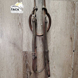 Rsd/Padded Bridle *NO Noseband, gc/fair, older, slices, xholes, dirty, loose hooks, stiff