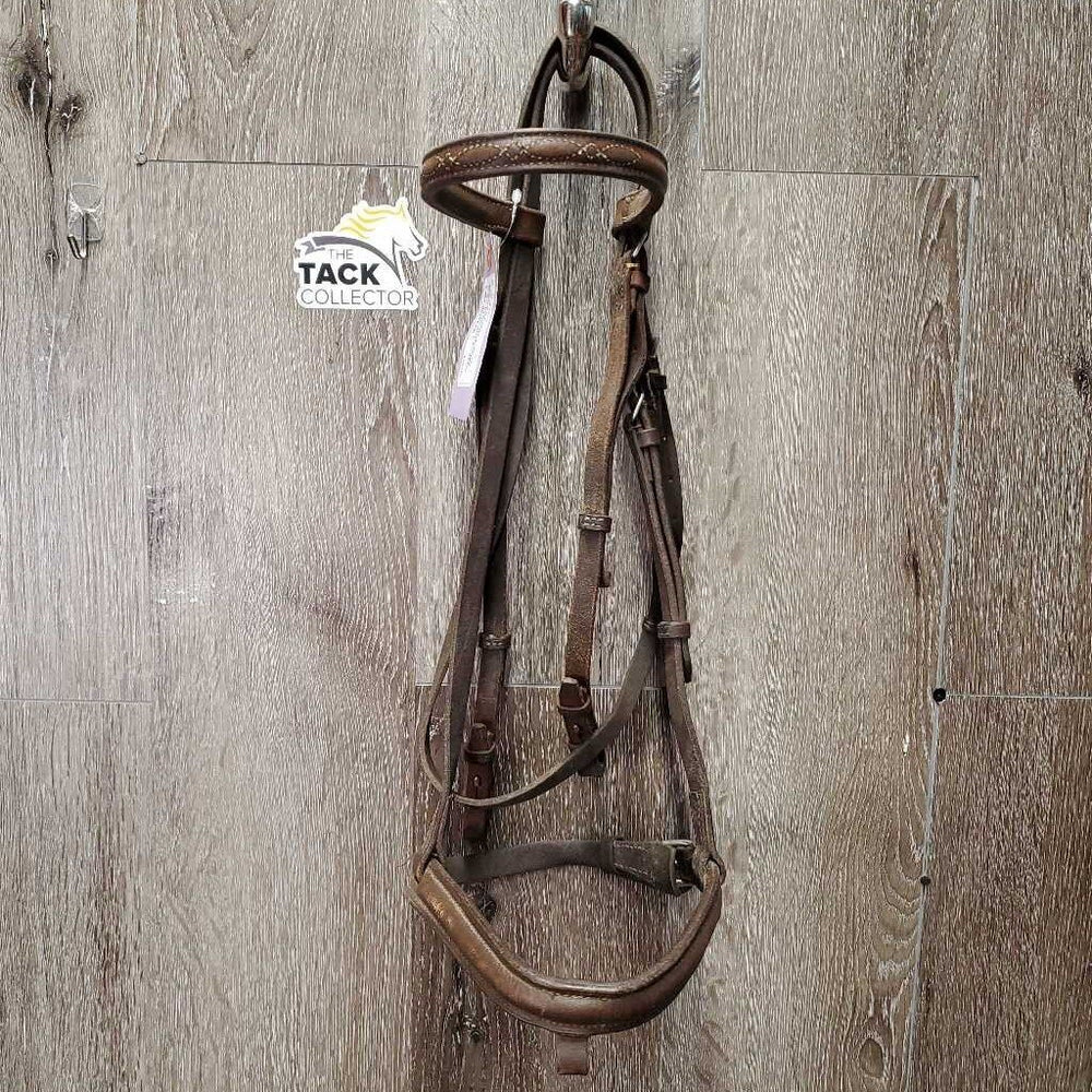 FS Padded Bridle *NO Flash, mismatched, fair, v.tight keeper, gc/fair, stiff, dry, residue, curled end