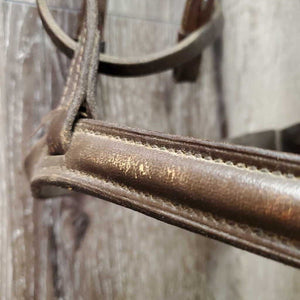 FS Padded Bridle *NO Flash, mismatched, fair, v.tight keeper, gc/fair, stiff, dry, residue, curled end