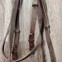 FS Padded Bridle *NO Flash, mismatched, fair, v.tight keeper, gc/fair, stiff, dry, residue, curled end