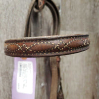 FS Padded Bridle *NO Flash, mismatched, fair, v.tight keeper, gc/fair, stiff, dry, residue, curled end
