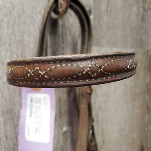 FS Padded Bridle *NO Flash, mismatched, fair, v.tight keeper, gc/fair, stiff, dry, residue, curled end