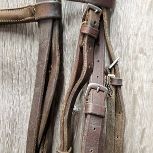 FS Padded Bridle *NO Flash, mismatched, fair, v.tight keeper, gc/fair, stiff, dry, residue, curled end