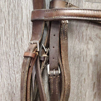 FS Padded Bridle *NO Flash, mismatched, fair, v.tight keeper, gc/fair, stiff, dry, residue, curled end
