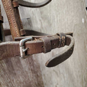 FS Padded Bridle *NO Flash, mismatched, fair, v.tight keeper, gc/fair, stiff, dry, residue, curled end