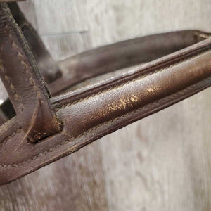 FS Padded Bridle *NO Flash, mismatched, fair, v.tight keeper, gc/fair, stiff, dry, residue, curled end