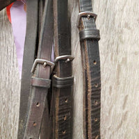 v.Thick Leather - Padded Bridle *gc, older, mismatched, clean, mnr hole cracks , xholes, rubs, faded
