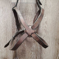 Flat Leather Figure 8 Noseband ONLY *gc, clean, twisted, loose keepers, older, residue