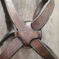 Flat Leather Figure 8 Noseband ONLY *gc, clean, twisted, loose keepers, older, residue
