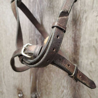 Flat Leather Figure 8 Noseband ONLY *gc, clean, twisted, loose keepers, older, residue