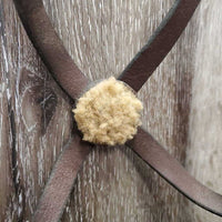 Flat Leather Figure 8 Noseband ONLY *gc, clean, twisted, loose keepers, older, residue
