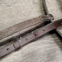 Flat Leather Noseband ONLY *gc/fair, v.dry, v.stiff, rough, residue, creases
