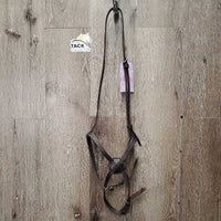 Flat Leather Figure 8 Noseband ONLY *gc, older, scrapes, xholes, older, stamped, rubs, clean
