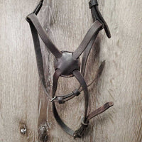 Flat Leather Figure 8 Noseband ONLY *gc, older, scrapes, xholes, older, stamped, rubs, clean
