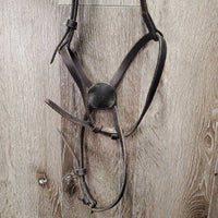 Flat Leather Figure 8 Noseband ONLY *gc, older, scrapes, xholes, older, stamped, rubs, clean

