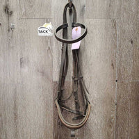 Rsd Leather Bridle, bling *NO Flash, fair, MISSING Hook & keepers, residue, broken buckle, stretched holes