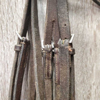 Rsd Leather Bridle, bling *NO Flash, fair, MISSING Hook & keepers, residue, broken buckle, stretched holes

