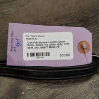 Narrow Leather Draw Reins, snaps *xc, clean, dirty, stiff, bent, dry, older?
