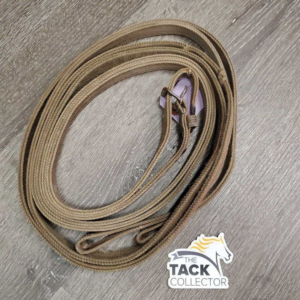 Thick Nylon Draw Reins, loop ends *fair, dirty, rusty, older, stains, slices, rips, frays, stiff
