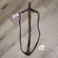 Flat Soft Leather Breastplate *No Straps, gc/fair, Stamped, many xholes, older, clean & tacky residue, creases