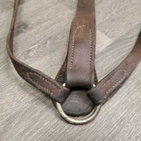 Flat Soft Leather Breastplate *No Straps, gc/fair, Stamped, many xholes, older, clean & tacky residue, creases