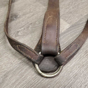 Flat Soft Leather Breastplate *No Straps, gc/fair, Stamped, many xholes, older, clean & tacky residue, creases