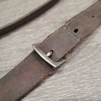 Flat Soft Leather Breastplate *No Straps, gc/fair, Stamped, many xholes, older, clean & tacky residue, creases
