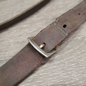 Flat Soft Leather Breastplate *No Straps, gc/fair, Stamped, many xholes, older, clean & tacky residue, creases