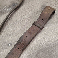 Flat Soft Leather Breastplate *No Straps, gc/fair, Stamped, many xholes, older, clean & tacky residue, creases