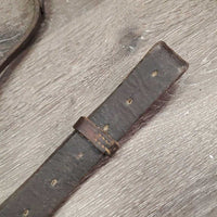 Flat Soft Leather Breastplate *No Straps, gc/fair, Stamped, many xholes, older, clean & tacky residue, creases